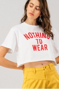 GRAPHIC NOTHING TO WEAR CROP TOP