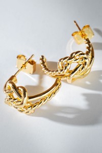 KATE 14K GOLD DIPPED TWISTED CHAIN LOOP