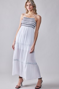 EMBROIDERED MAXI DRESS