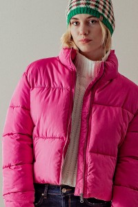ZIP UP QUILTED PUFFER JACKET