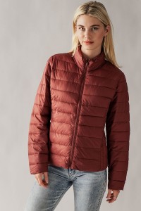 RELAXED FIT ZIP UP PUFF JACKET