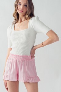CHER PUFF SHOULDER KNIT TOP