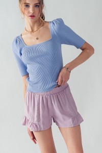 CHER PUFF SHOULDER KNIT TOP