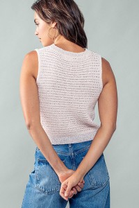 CHECKMATE CROCHET KNIT TOP