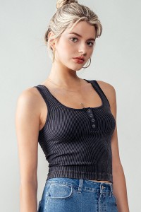 MINERAL WASHED SEAMLESS TANK TOP