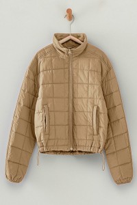QUILTED WATER RESISTANT CROPPED PUFFER JACKET
