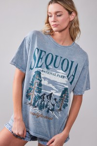 SEQUOIA MINERAL WASH GRAPHIC OVERSIZED TEE