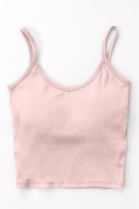 SOLID BASIC CROPPED CAMI WITH REMOVABLE PADDING
