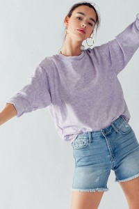 VINTAGE WASHED CREW NECK FRENCH TERRY SWEATSHIRT