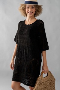LACED PONCHO PULL OVER DRESS