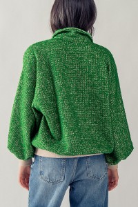 SNAP BUTTON KNIT TEXTURE PULLOVER SWEATER