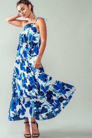 0338-6339<br/>Whispering Bloom Maxi Dress - Tiered
