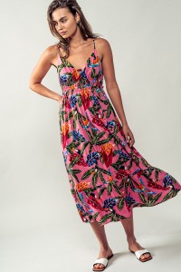 PARTY IN THE PICNIC FLORAL MIDI DRESS