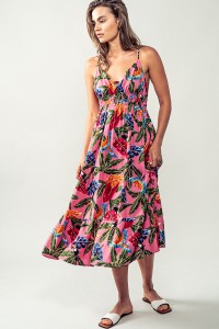 PARTY IN THE PICNIC FLORAL MIDI DRESS