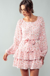 Strawberry Fields Mini Dress - Tie Waist | Romantic/Feminine