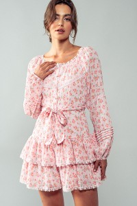 Strawberry Fields Mini Dress - Tie Waist | Romantic/Feminine