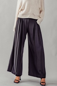 TIMELESS PLEATED FRONT WIDE LEG TROUSER PANTS