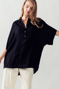 RELAXED FIT BUTTON DOWN SHIRT