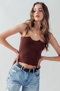 HAILEE STRAPLESS KNIT TUBE TOP
