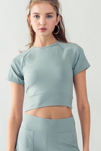 SHORT SLEEVE CROP FITTED TOP