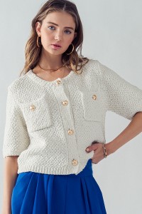 ANETTE KNITTED CARDIGAN SWEATER