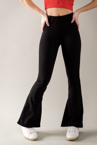 HIGH RISE BACK DROP IN WAISTBAND FLARE PANTS