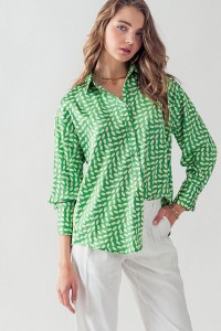 ELSIE ALL OVER PRINTED BUTTON DOWN TOP
