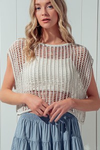 HOLLOW OUT CROCHET SWEATER
