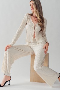 MADISON FRONT TIE TOP AND ELASTIC PANTS SET