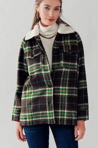 FULLY LINED PLAID WOVEN JACKET