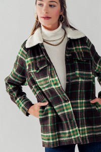 FULLY LINED PLAID WOVEN JACKET