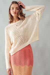 LOOSE FIT OPEN KNIT SWEATER