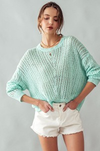 LOOSE FIT OPEN KNIT SWEATER