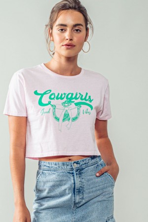 0564-9036<br/>Cowgirls Cropped Graphic Tee