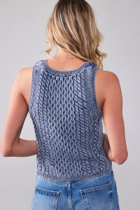 CABLE KNIT PATTERN TANK TOP