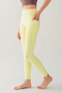 HIGH RISE SIDE DROP IN POCKETS WAISTBAND LEGGINGS