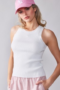 CASUAL FITTED RIB TANK TOP