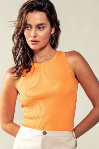 CASUAL FITTED RIB TANK TOP