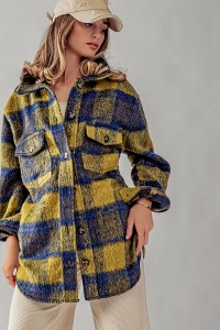 RUSTIC FUR CHECKERED OVERSIZED SHACKET