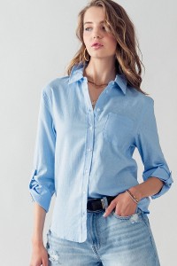 FRONT BUTTON FULL CLOSURE LONG SLEEVE SHIRT