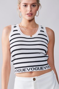 VOGUE LIFE RIBBED KNIT CROPPED TANK
