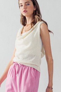 CHER COWL NECK KNIT SWEATER