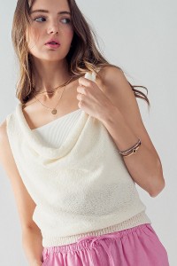 CHER COWL NECK KNIT SWEATER
