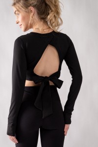 BRAY TIED BACK CUT-OUT LONG SLEEVE TOP