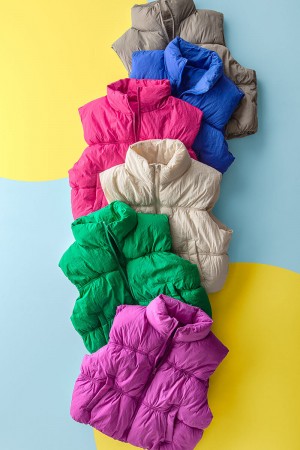 0703-7704<br/>QUILTED ZIP UP PUFFER VEST