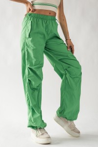 TOGGLE ADJUSTABLE WAIST RUCHED CARGO PANTS