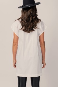 SHORT SLEEVE BUTTON UP TUNIC TOP