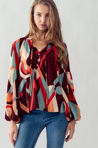 ABSTRACT PRINT BLOUSE