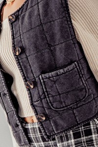 QUILTED MINERAL WASHED COTTON VEST