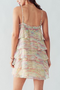 SHAYLA MULTI COLOR TIERED RUFFLED DRESS